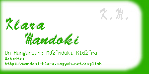 klara mandoki business card